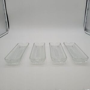 Set‎ of 4 Vintage Norpro Clear Glass Corn on the Cob Holders